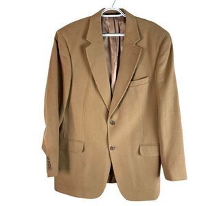 Joseph A Bank Gordon 100% Cashmere Blazer Jacket Mens 43L Brown 2‎ Button